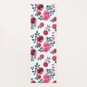 Rosa und rote handbemalte Rose Yogamatte (Rückseite)