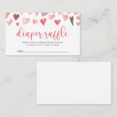 Rosa und Rote Herzchen Valentines Baby Diaper Raff Platzkarte (Vorne/Hinten)