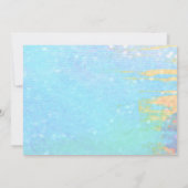 Rosa und rote Herzen auf einem blauen generischen  Einladung (Rückseite)