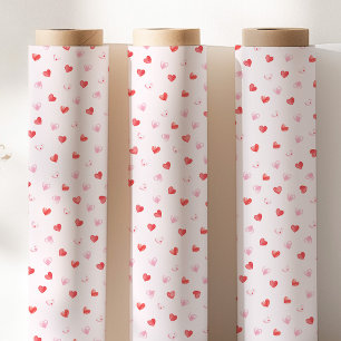 Rosa und rote Herzen Geschenkpapier