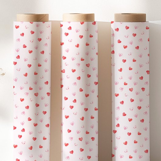 Rosa und rote Herzen Geschenkpapier