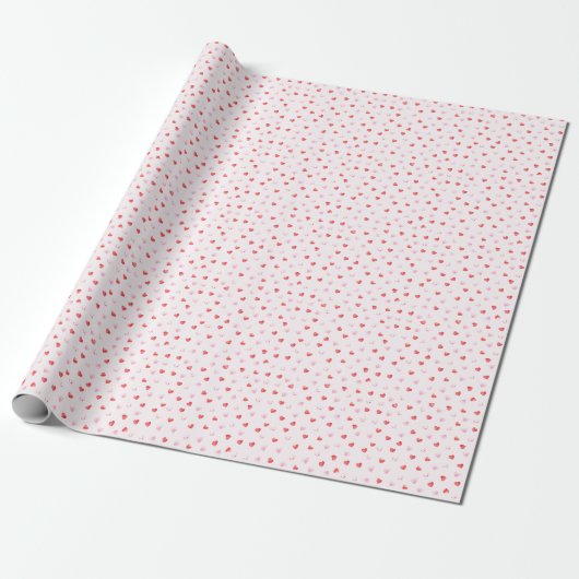 Rosa und rote Herzen Geschenkpapier (Ungerollt)