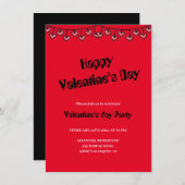 Rosa und rote Herzen Happy Valentines Tag Einladung (Vorne/Hinten)