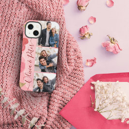 Rosa und rote Herzen heißen 3 Fotos Liebe iPhone 13 Hülle