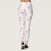 Rosa und Rote Herzen Leggings (Rückseite)