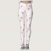 Rosa und Rote Herzen Leggings (Vorderseite)