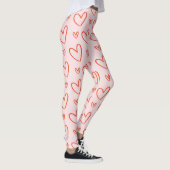 Rosa und rote Herzen Leggings (Rechts)