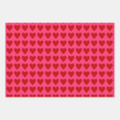 Rosa und Rote Herzen mit Valentinrot Geschenkpapier Set (Vorderseite)