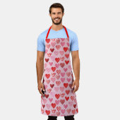 Rosa und rote Herzen Schürze (Getragen)
