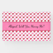 Rosa und rote Herzen werden Sie mich heiraten Banner (Horizontal)