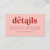 Rosa und Rote Hochzeit Begleitkarte (Vorderseite)