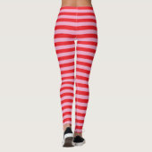 Rosa und rote horizontale Streifen Leggings (Rückseite)