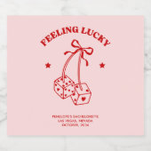 Rosa und Rote Kirsche Bachelorette Champagnerlabel Schaumweinetikett (Einzelnes Label)