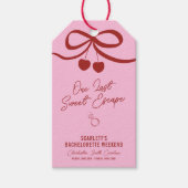 Rosa und Rote Kirsche Bachelorette Geschenkanhänger (Vorderseite)
