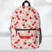 Rosa und Rote Kirsche | Hintergrundmuster-Backpack Bedruckter Rucksack