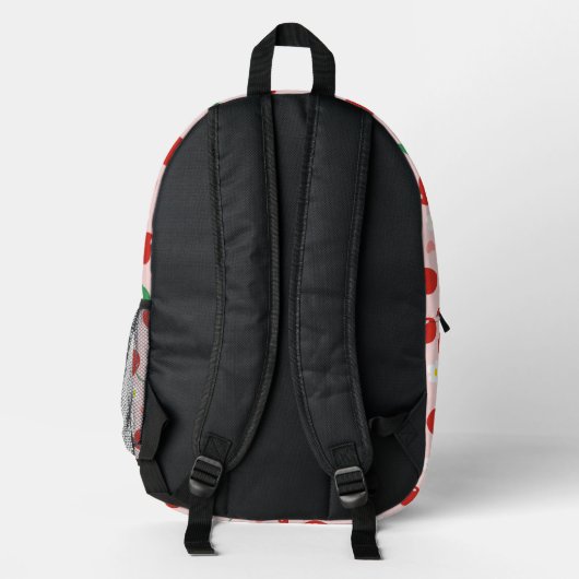 Rosa und Rote Kirsche | Hintergrundmuster-Backpack Bedruckter Rucksack (Rückseite)
