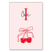 Rosa und Rote Kirsche Tischnummer (Rückseite)