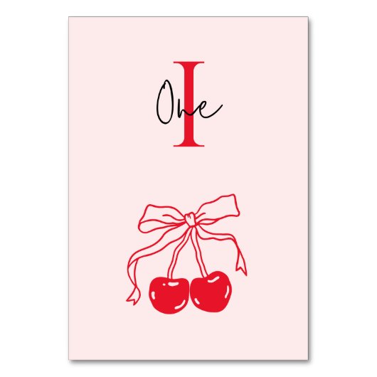 Rosa und Rote Kirsche Tischnummer (Vorderseite)