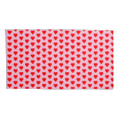 Rosa und rote Liebe Herzmuster Kissenbezug (Rückseite-Rechts)