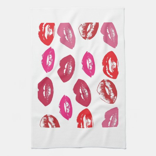 rosa und rote Lippen Handtuch (Vertikal)