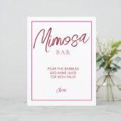 Rosa und Rote Mimosa Bar Sign (Stehend Vorderseite)
