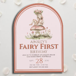 Rosa und Rote Mühle Erster Party 1. Geburtstag Einladung