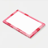 Rosa und rote Patchwork-Personalisierung Post-it Klebezettel (angewinkelt)