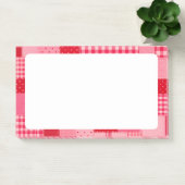 Rosa und rote Patchwork-Personalisierung Post-it Klebezettel (Büro)