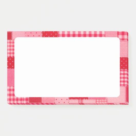 Rosa und rote Patchwork-Personalisierung Post-it Klebezettel (Vorderseite)