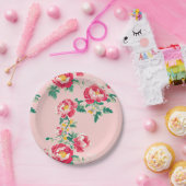 Rosa und Rote Peony Chinoiserie Blumen Pappteller (Party)