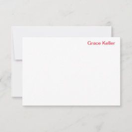 Rosa und rote Polka-Dot-Monogramm-Flachnotizkarte Einladung