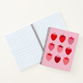 Rosa und Rote, Preppy-Ästhetische Erdbeeren Notizblock (Innenseite)