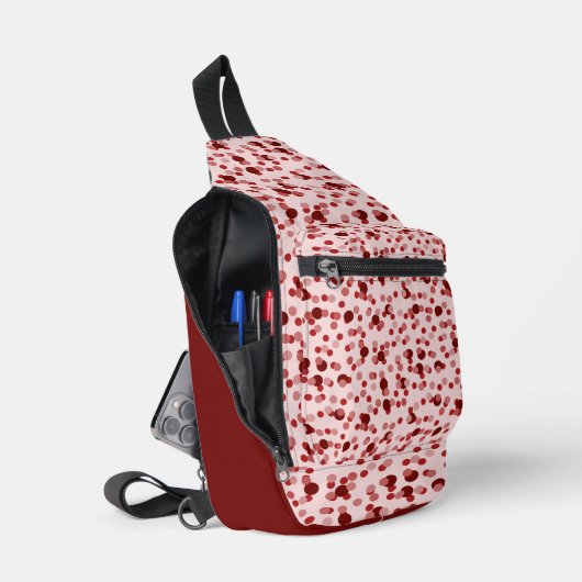 rosa und rote Punkte Crossbody Bag (Offen)