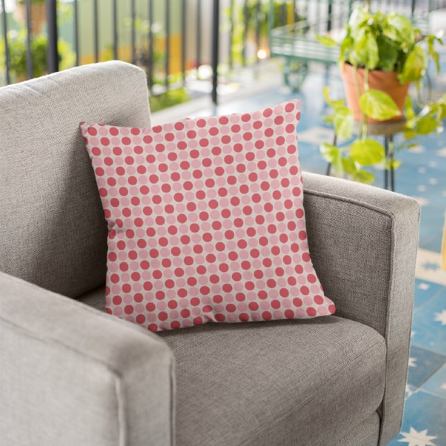 Rosa und rote Punkte/Damasken dekorativer Kissen m (Von Creator hochgeladen)