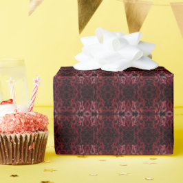 Rosa und rote Punkte und Schlängelchen-Muster auf  Geschenkpapier