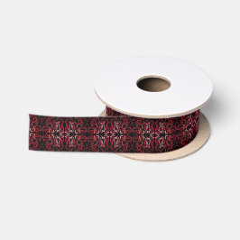 Rosa und rote Punkte und Schlängelchen-Muster auf  Satinband