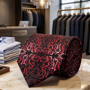 Rosa und rote Punkte und Schnörkelmuster auf Schwa Krawatte