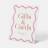 Rosa und Rote Rahmen Brautparty Geschenke & Karten Sockelschild (Vorderseite)