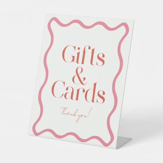 Rosa und Rote Rahmen Brautparty Geschenke & Karten Sockelschild (Vorderseite)