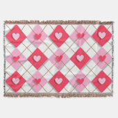 Rosa und rote Raute Herz Decke (Vorderseite)