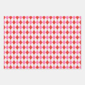 Rosa und rote Raute Weihnachten Geschenkpapier Set (Vorderseite)