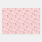 Rosa und Rote Rentiere und Weihnachtsbäume Geschenkpapier Set (Vorderseite 2)