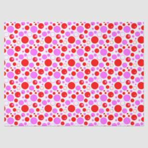 Rosa und rote Retro-Kreise und Punkte Seidenpapier