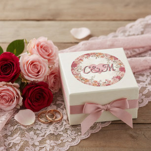 Rosa und rote romantische Rosen Frühlings-Blumenho Runder Aufkleber