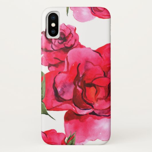 Rosa und Rote Rose Case-Mate iPhone Hülle (Rückseite)