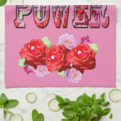 Rosa und Rote Rose Power, Geschirrtuch (Gefaltet)