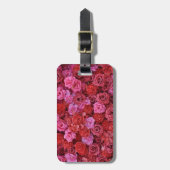 Rosa und rote Rosen Blumenmuster Gepäckanhänger (Vorderseite vertikal)