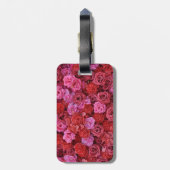 Rosa und rote Rosen Blumenmuster Gepäckanhänger (Rückseite vertikal)