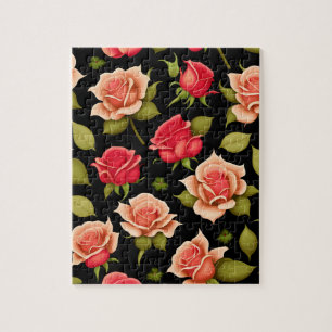 Rosa und Rote Rosen Blütenfarben Puzzle