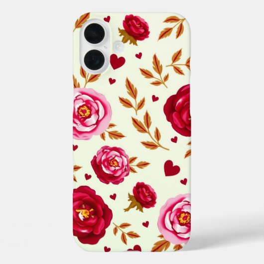 Rosa und Rote Rosen Case-Mate iPhone Hülle (Rückseite)